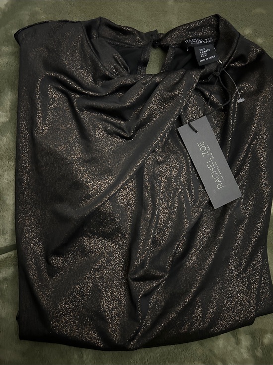 Rachel Zoe Tops - Rachel Zoe Black with Bronze Sheen Long-Sleeve Metallic Top